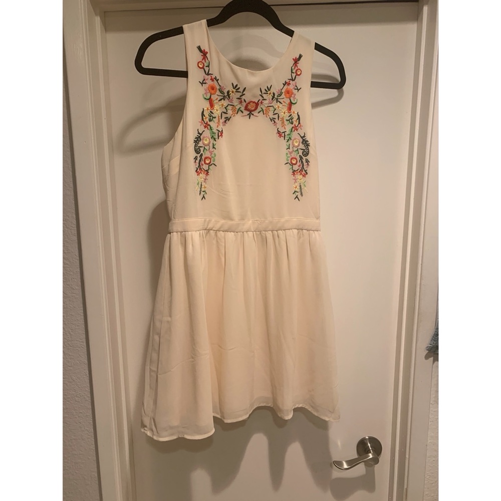 Floral Embroidered Skater Dress